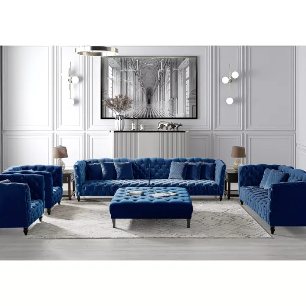 Mahmuna 4 Seater Sofa - Blue - United Furniture