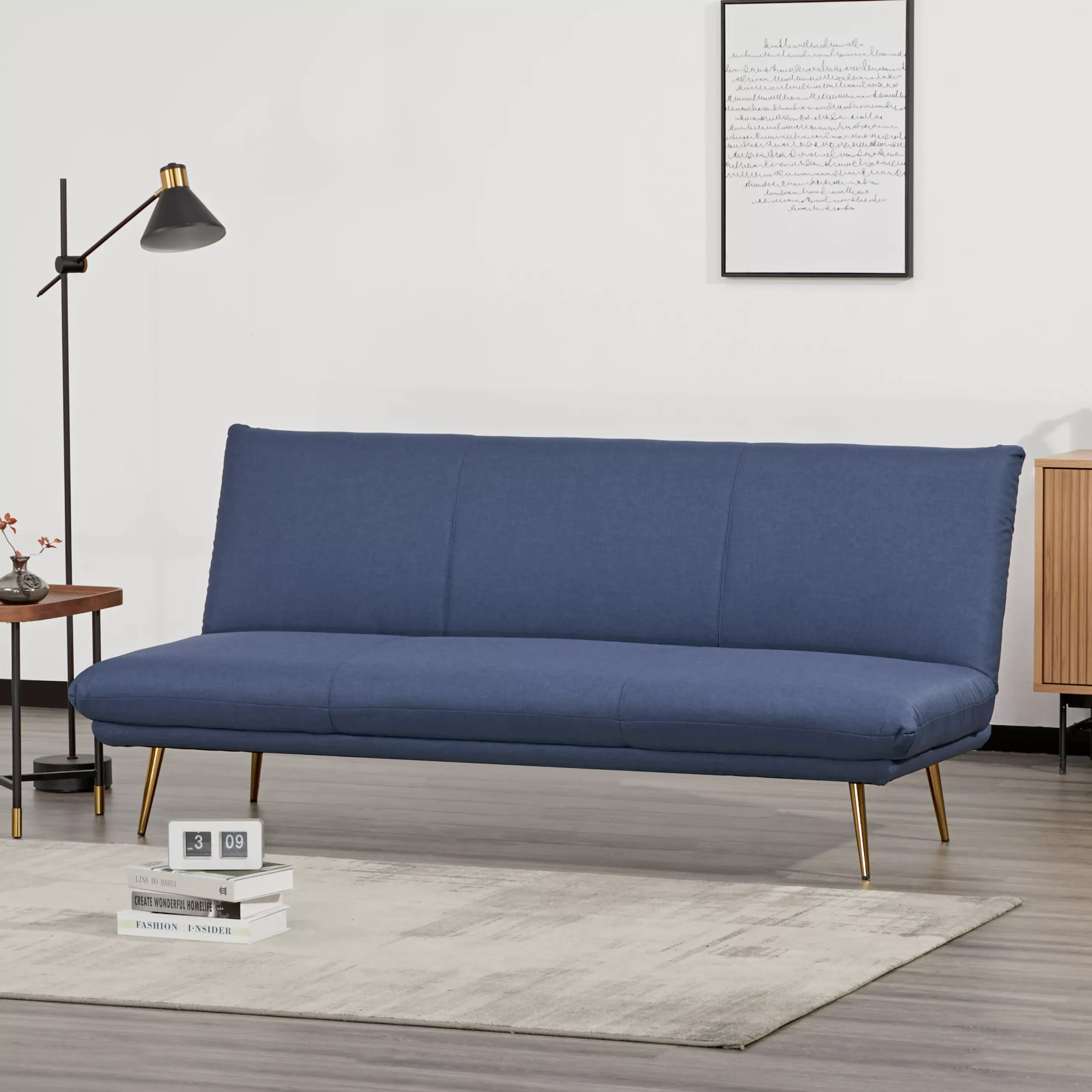 Blue sofa bed deals couch