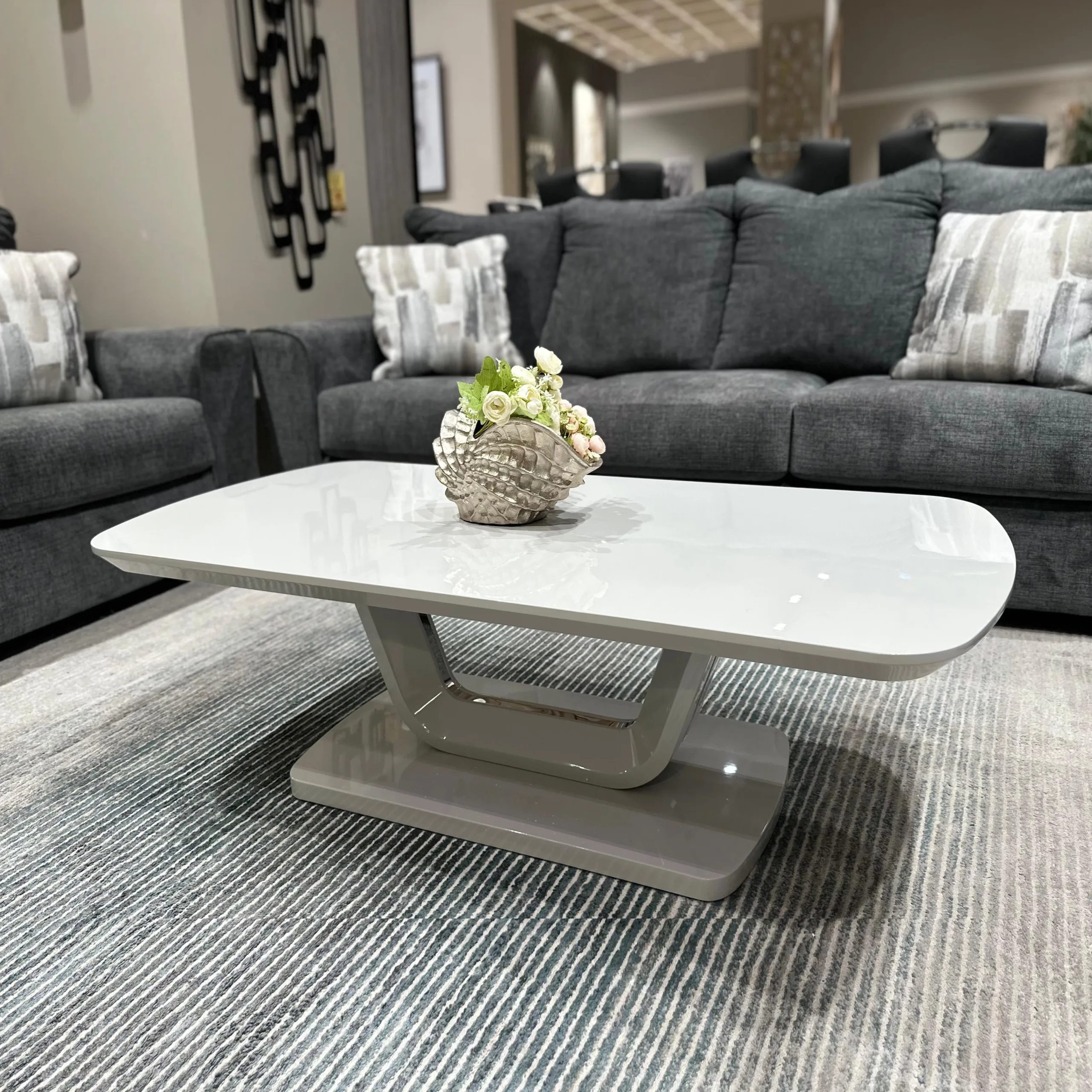 Gray and clearance white coffee table