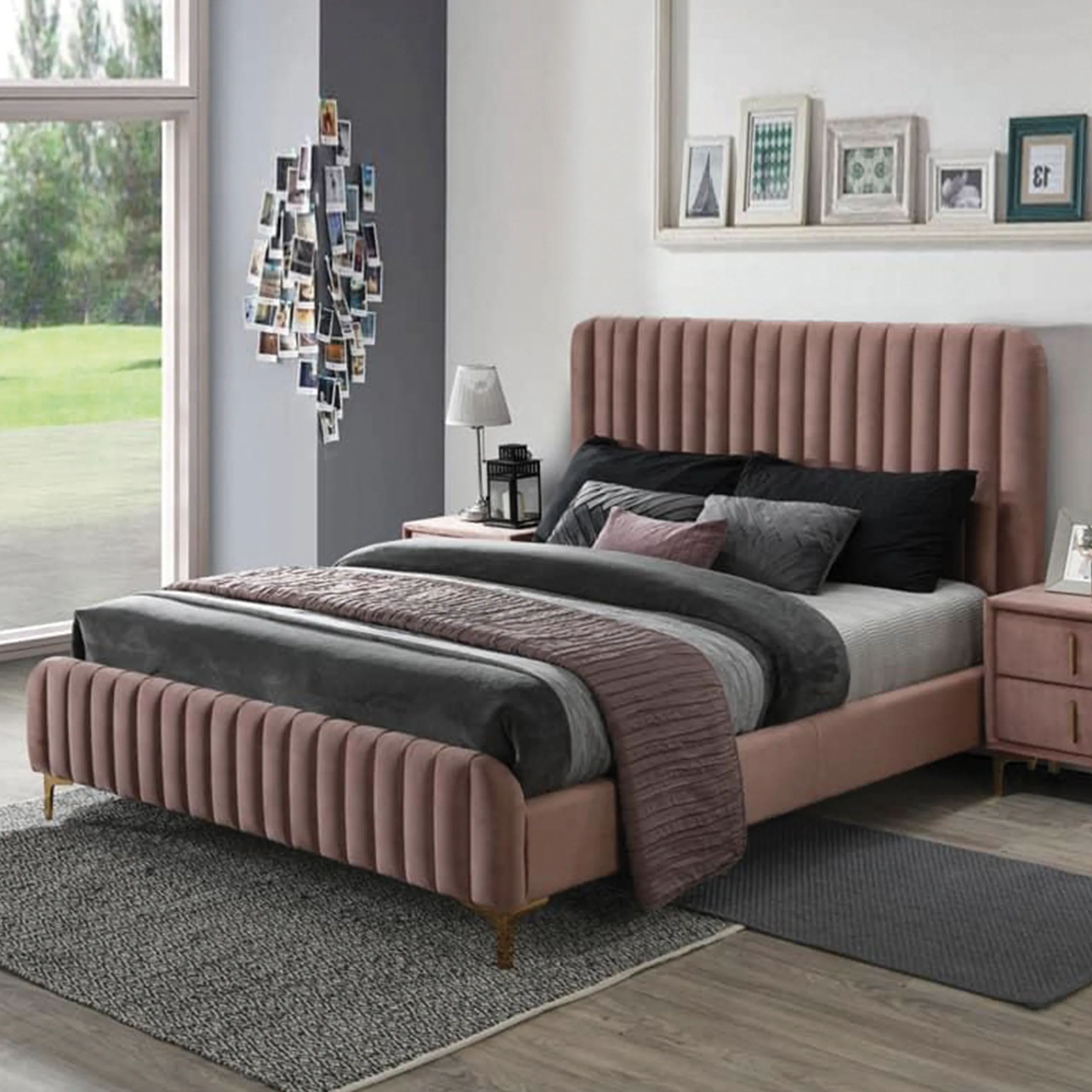 King size pink deals bed