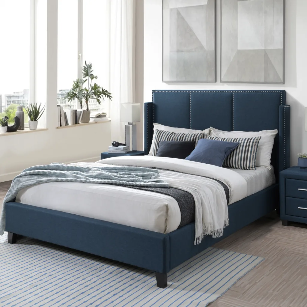 Nova King Bed - Blue - United Furniture