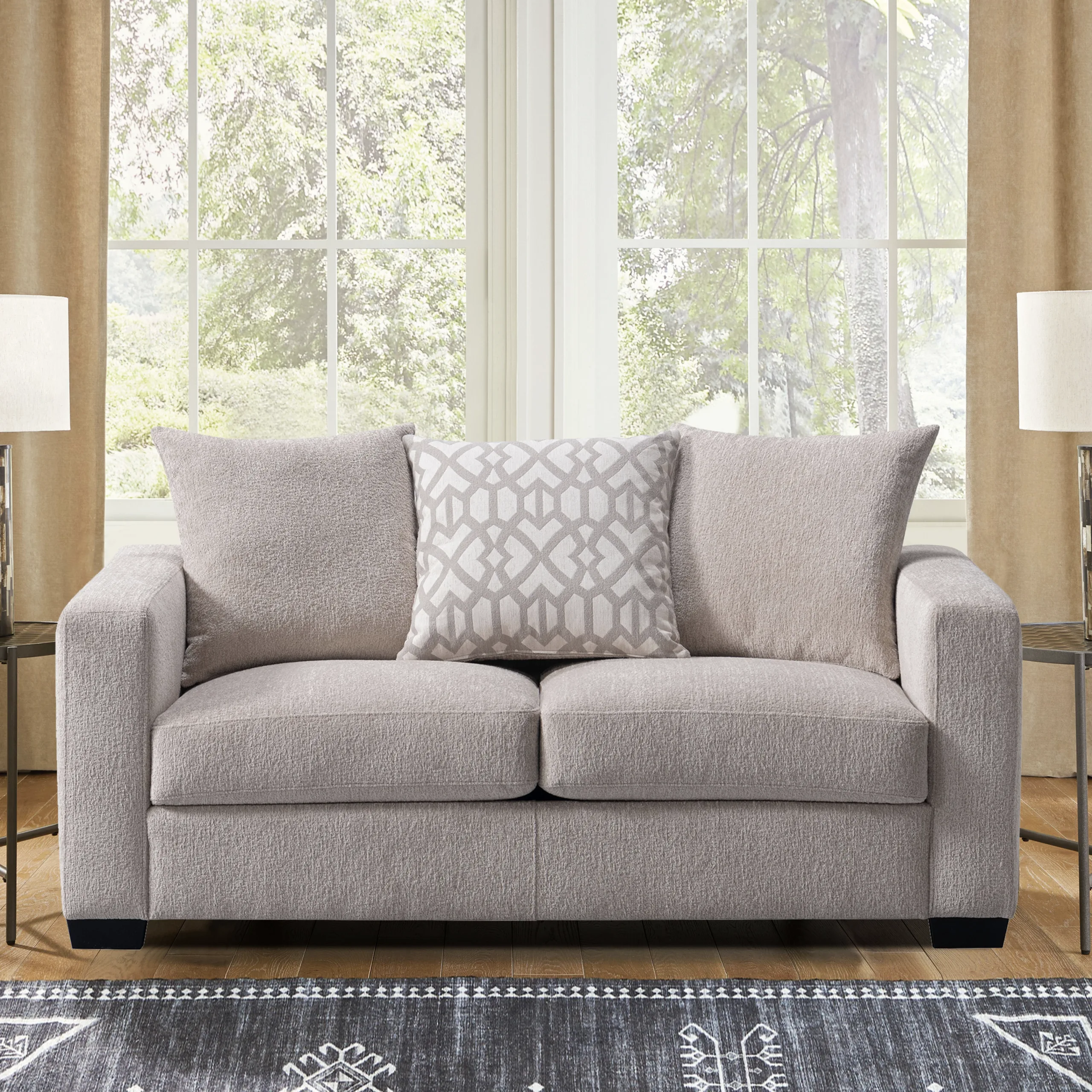 Beige two deals seater sofa