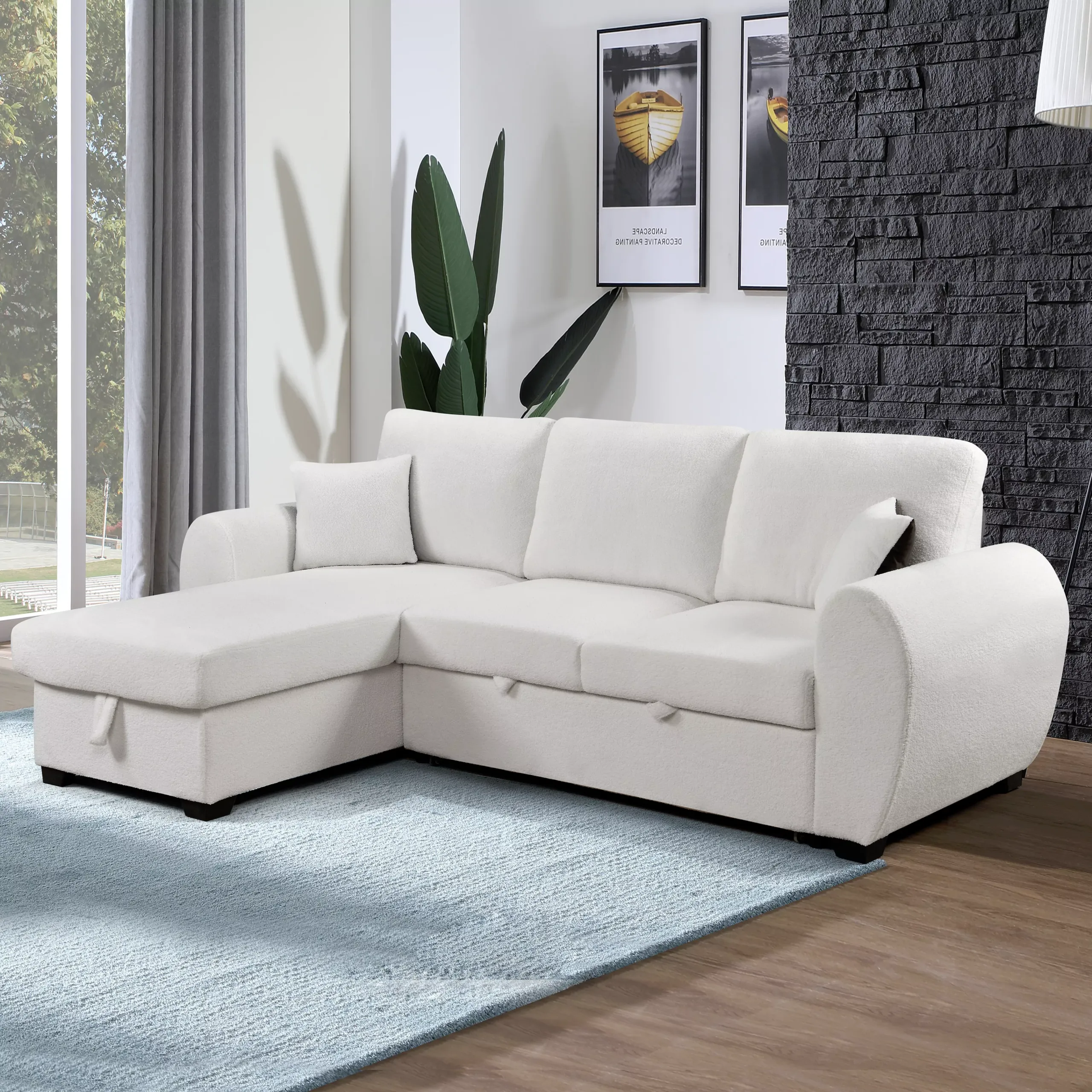 White l outlet couch