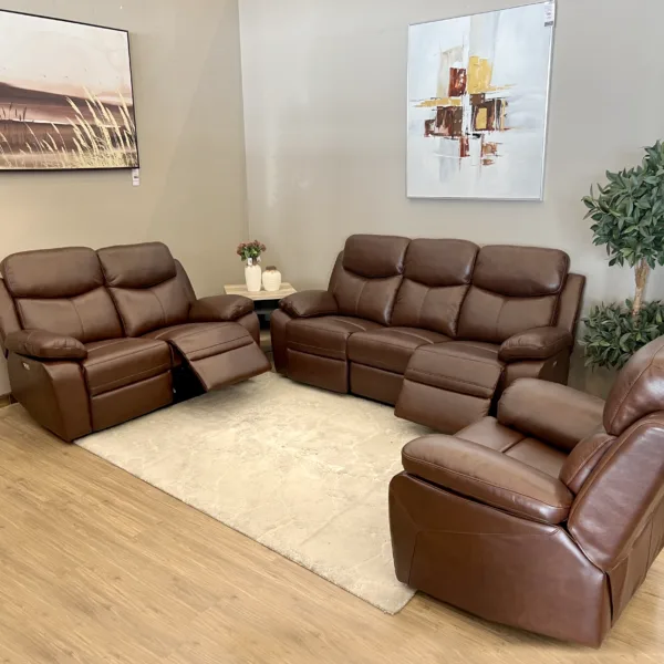 Leather store recliner suite