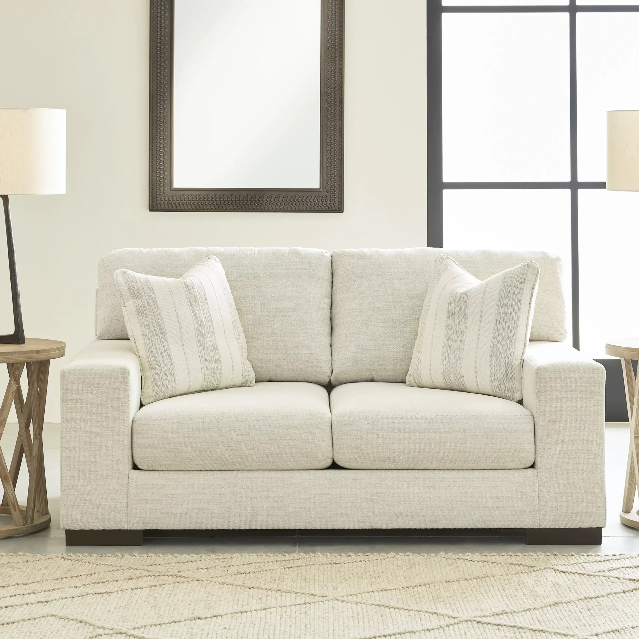 Cream two store seater sofa