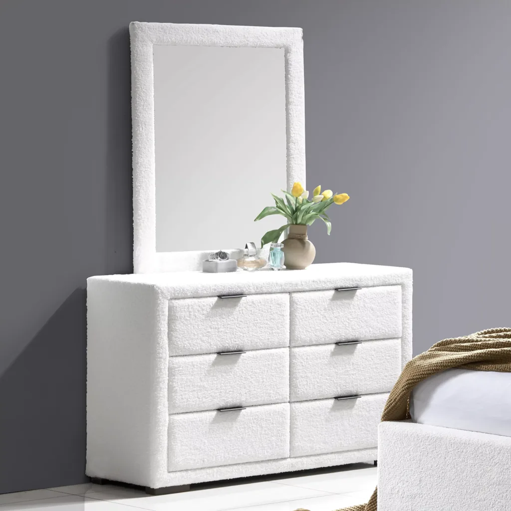 Malta Dresser with Mirror Cream White United Furniture
