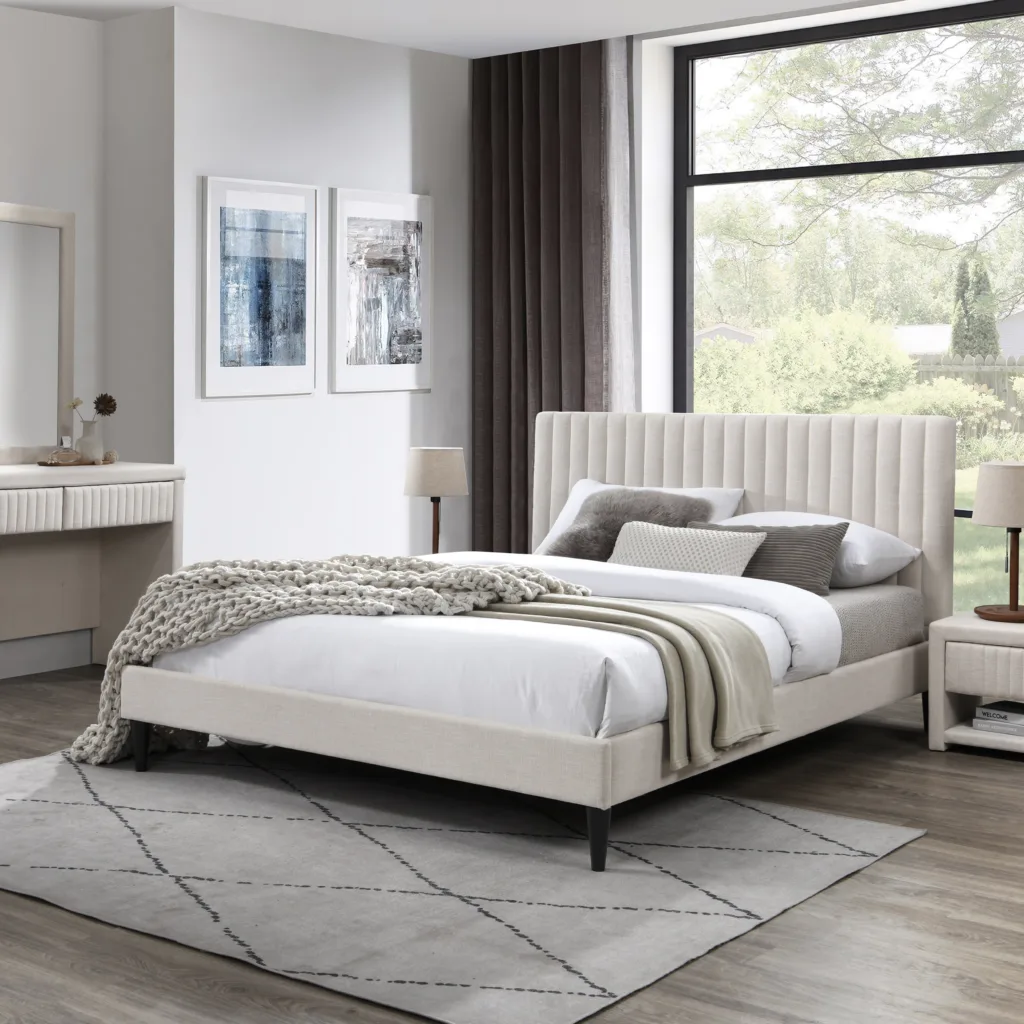 Nastya King Bed - Beige - United Furniture