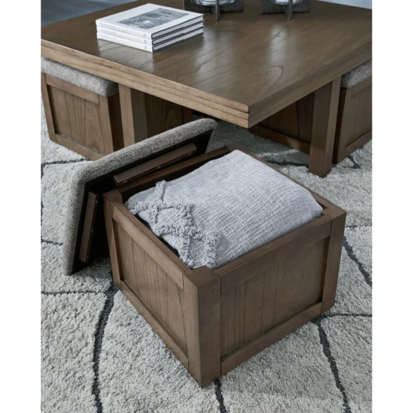 Coffee table with 4 stools sale