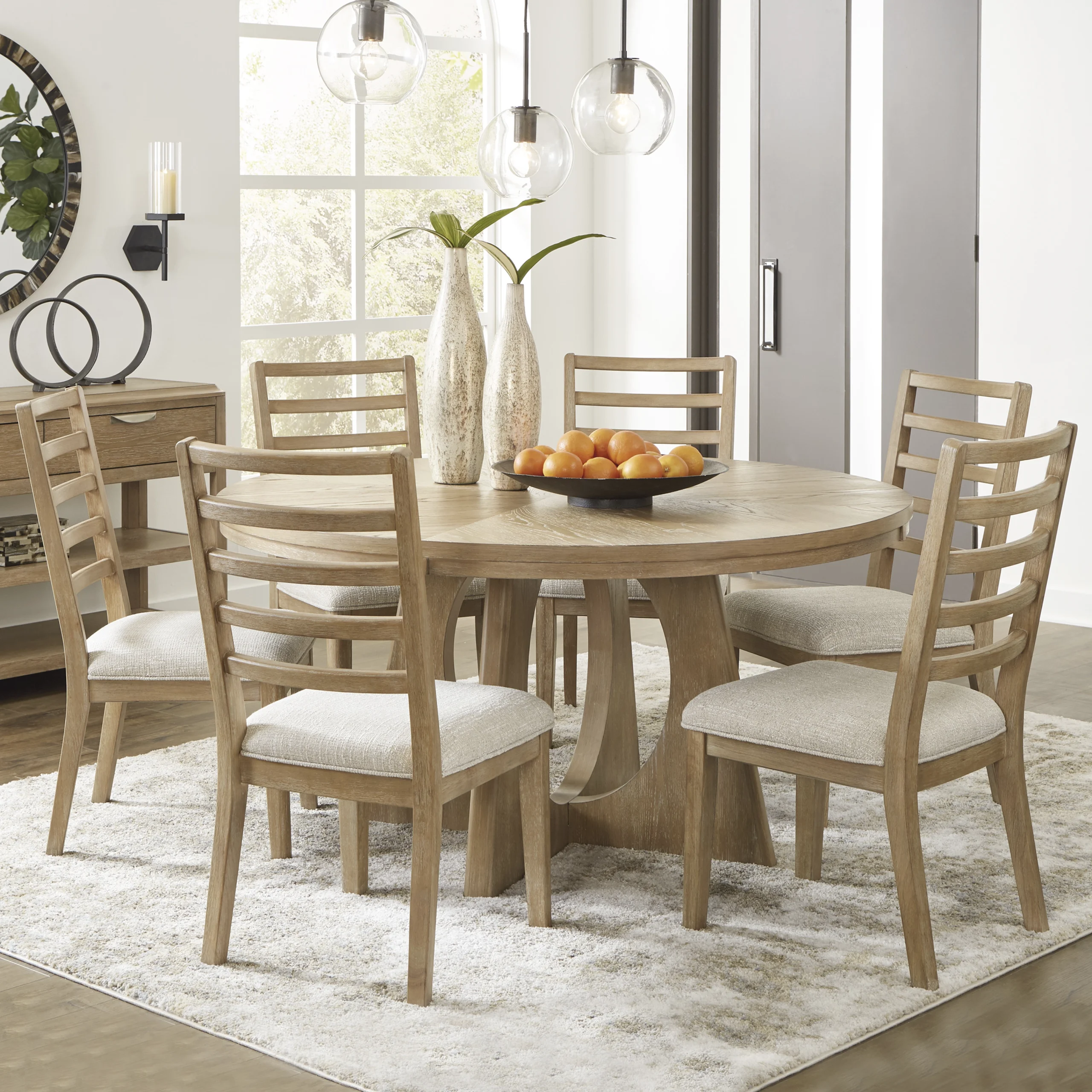 Rencott 6 Seater Round Dining Set United Furniture