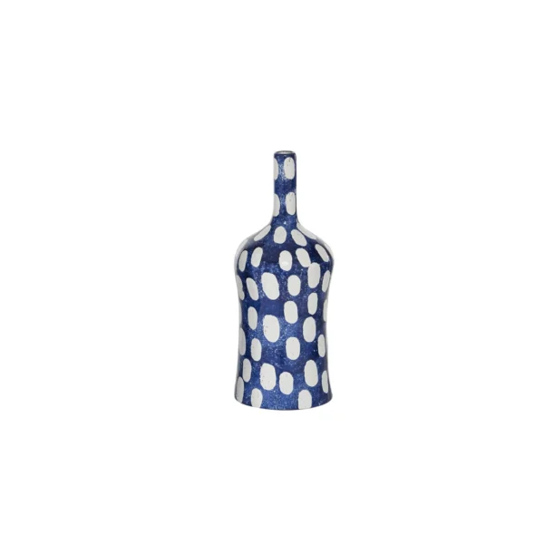 Blue Ceramic Decorative Vase with Varying Patterns 12" (70391) United