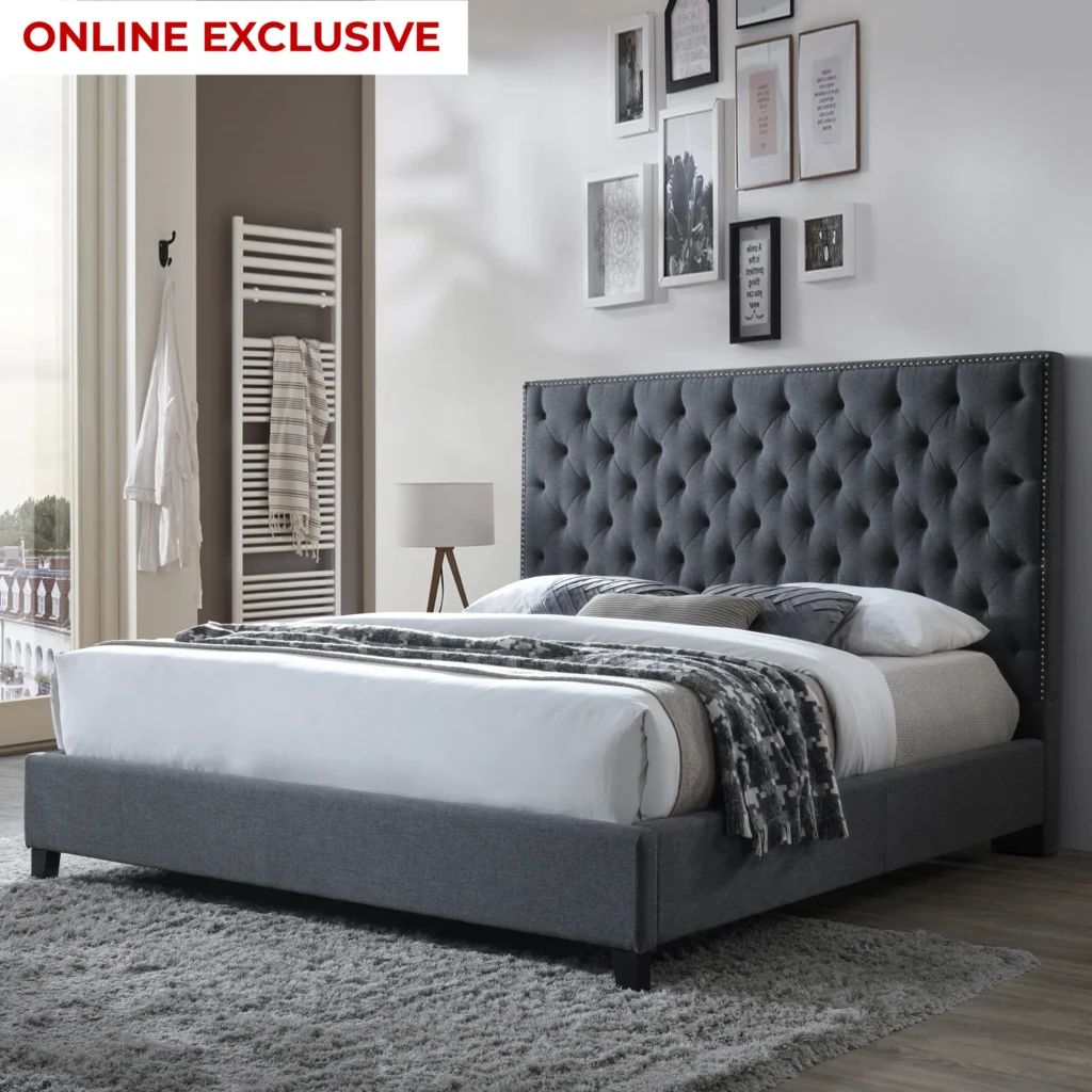 Hollywood King Bed Dark Grey United Furniture